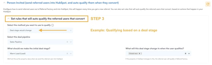 hubspot-auto-qualify-referred-users-who-convert-integration-referral-factory-qualify-by-deal-stage
