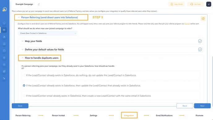 Create a Salesforce contact when someone registers for a referral link - Step 5
