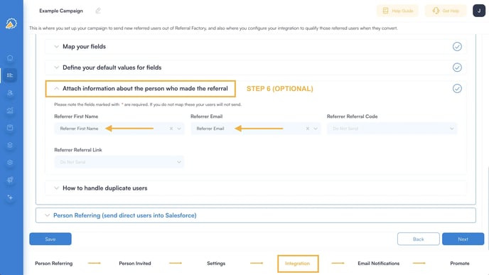 Sending new referred leads to Salesforce to track referral referrals - Step 6