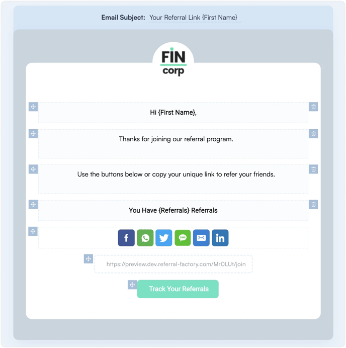 Screenshot showing that Referral Factory allow to check your email notifications.