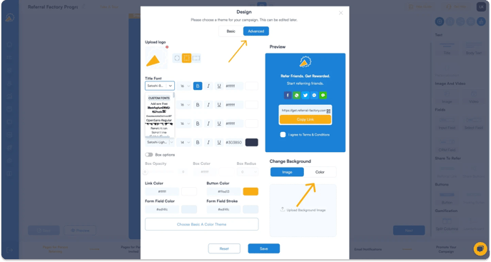 Screenshot showing that you can style your referral program software.