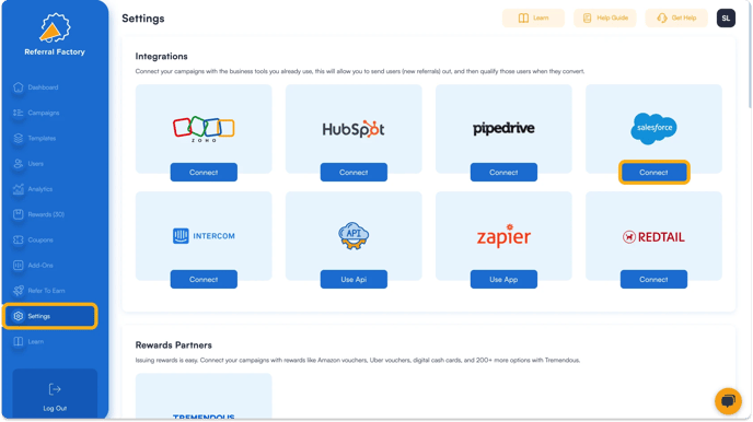referral factory integrates with salesforce crm and other tools