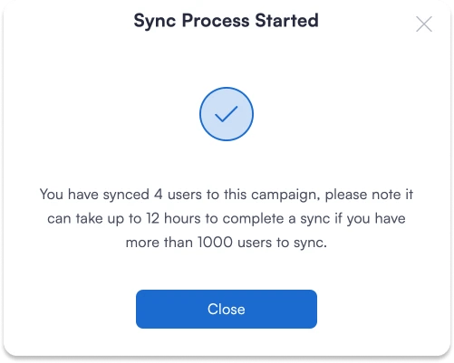 sync process started